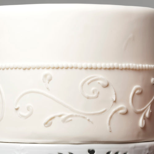 Decorated white cake
