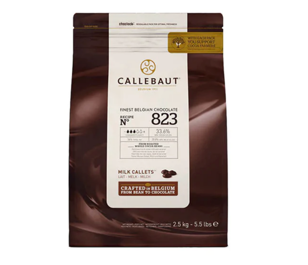 Callebaut Milk Chocolate Callets — Recipe N° 823 | 33.6% Cocoa | 2.5KG