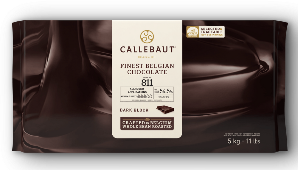 Callebaut Dark Chocolate Block — Recipe N° 811 | 54.5% Cocoa | 5KG
