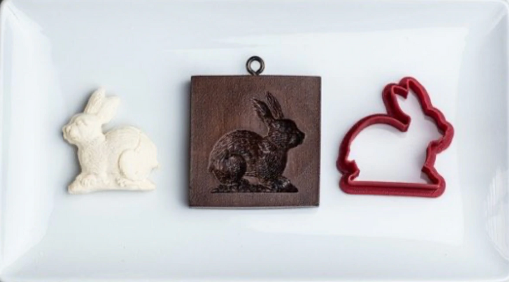 Detailed Bunny Springerle Mold