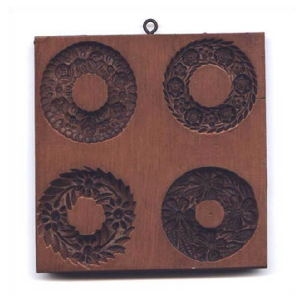 Four Wreaths Springerle Mold