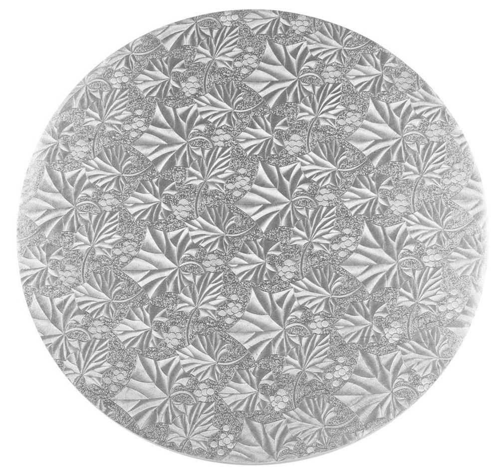 SINGLE Silver Round Cake Boards - 1/4 " thick