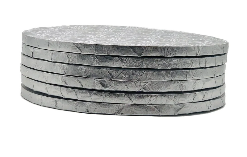 Bulk Silver Round Cake Drums - 1/2 " thick ( pack of 6)