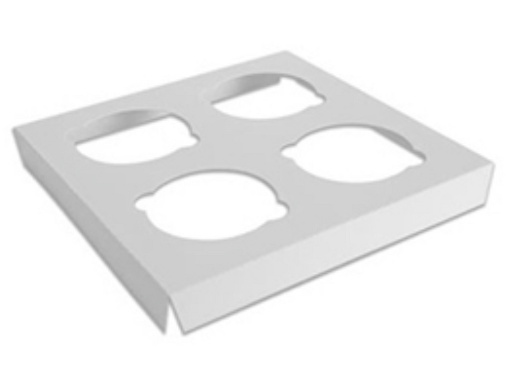 Cupcake Inserts with 4 Cavities – Fits 4 Regular Cupcakes, 7" x 7", FDA Compliant