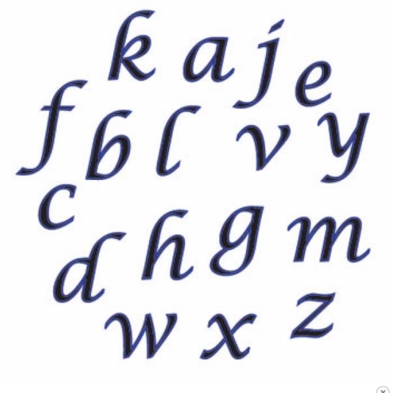 FMM Script Alphabet Tappits - Lower Case