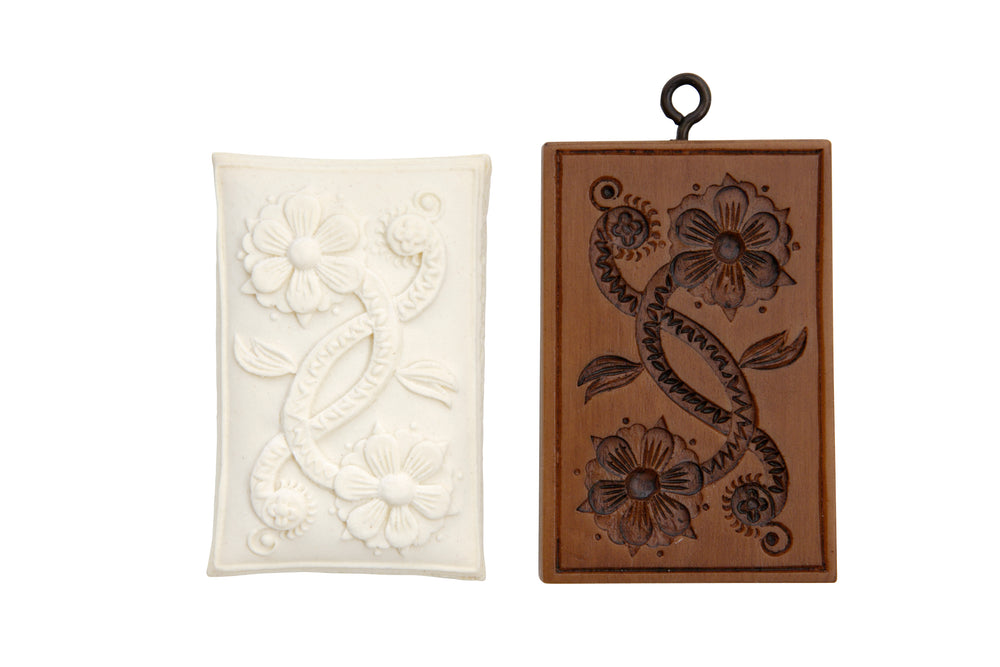 Floral Scroll Springerle Mold
