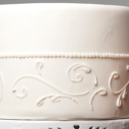 Decorated white cake