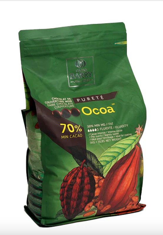 CACOA BARRY - COCOA 70% PUR NOIR 5 KG x 4