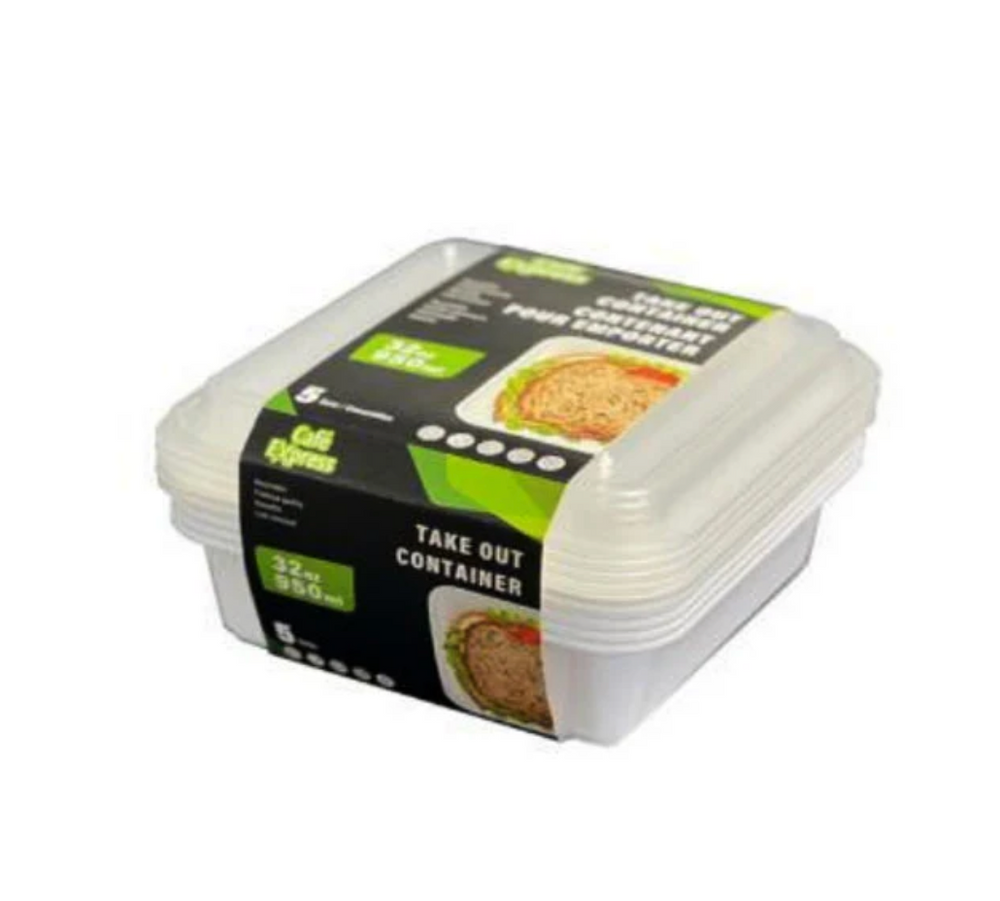 Cafe Express White Square Container Combo 32oz