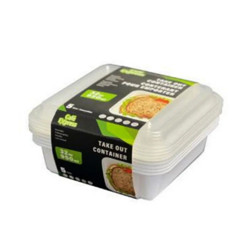 Cafe Express White Square Container Combo 32oz