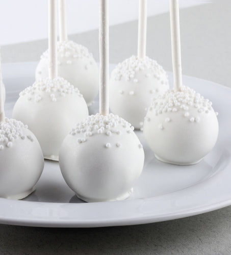 Decorated white cake pops