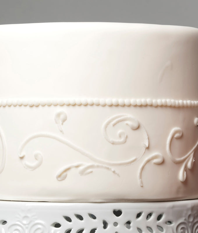 Decorated white cake