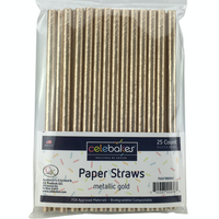 Metallic Gold Paper Straws