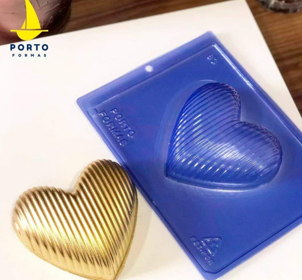 Striped Heart Chocolate Mold