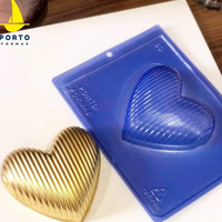 Striped Heart Chocolate Mold