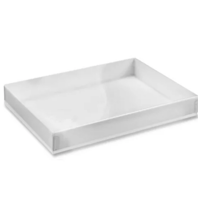 Clear Lid Boxes with White Base - 11 1⁄4 x 8 3⁄4 x 1"