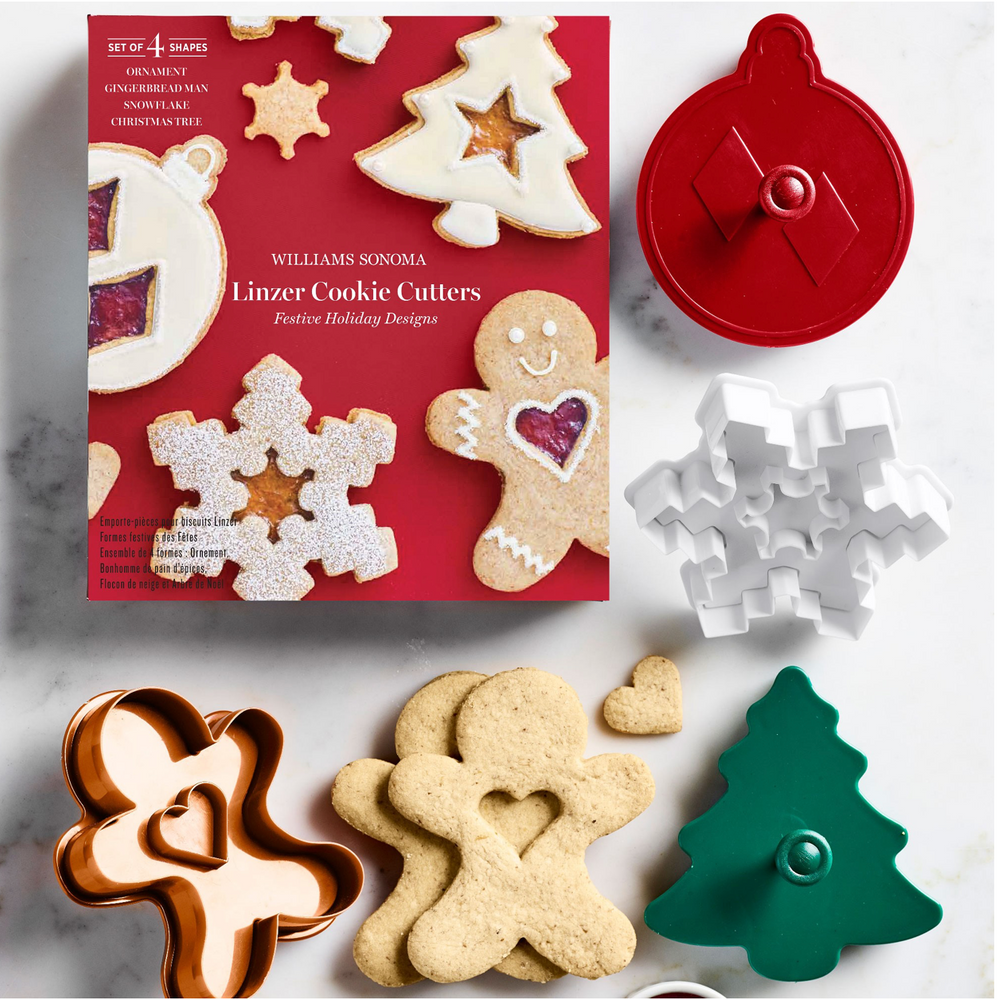 Williams Sonoma Holiday Linzer Cookie Cutters, Set of 4