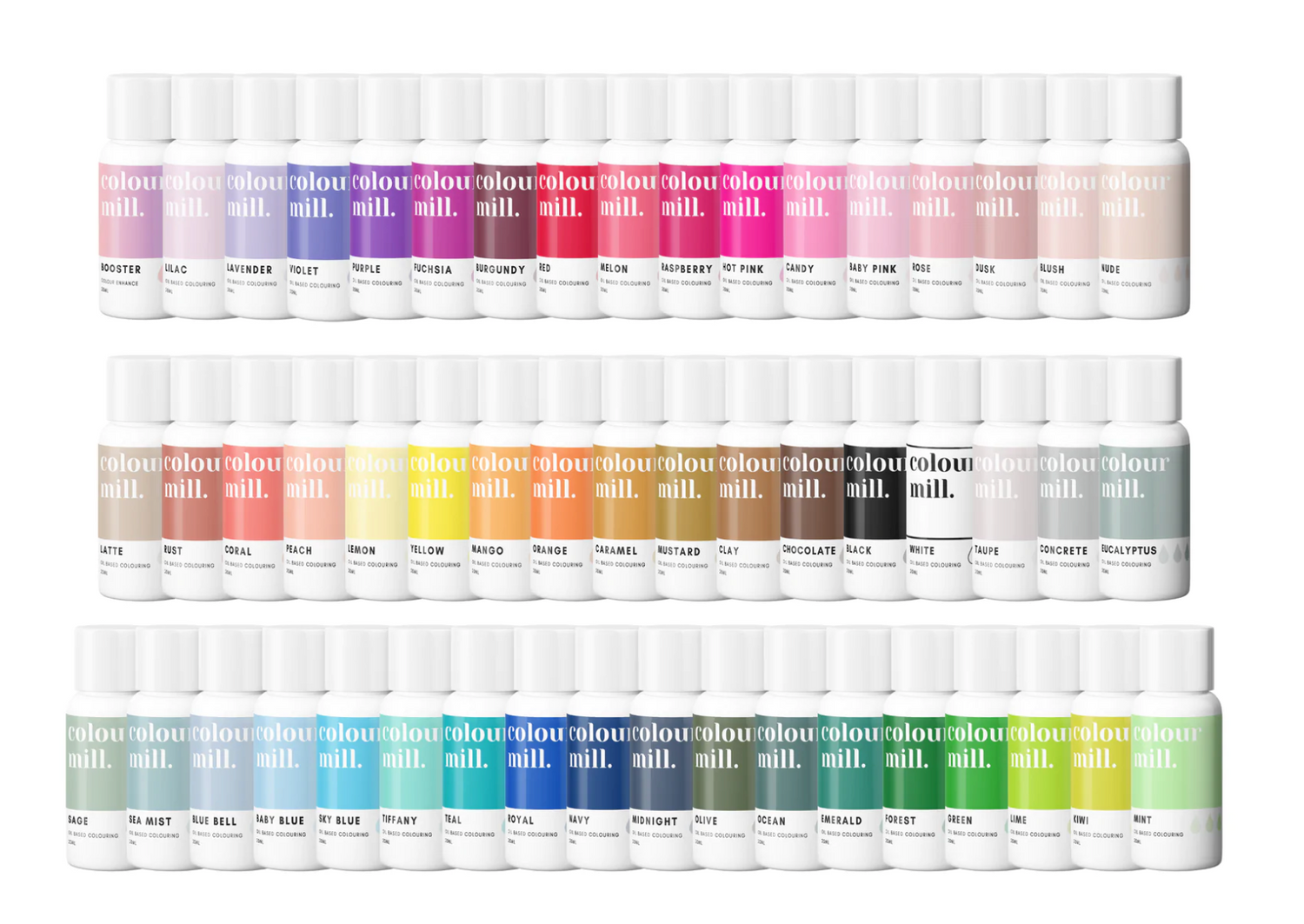 Colour Mill - Oil BlendColoring - All 46 Colors Included - 20 mL each -  Divine Specialties