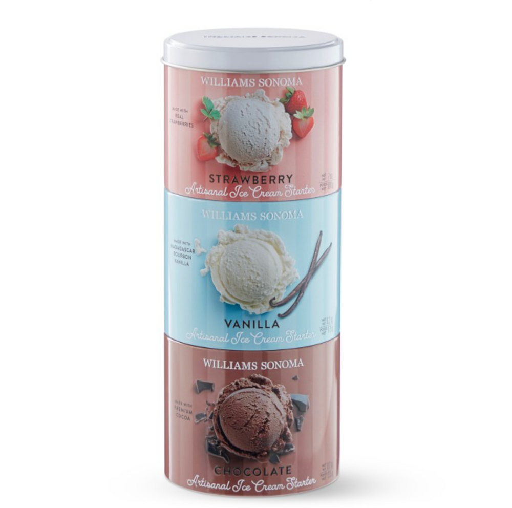 Williams Sonoma Ice Cream Starter Sampler: Vanilla, Chocolate, Strawberry