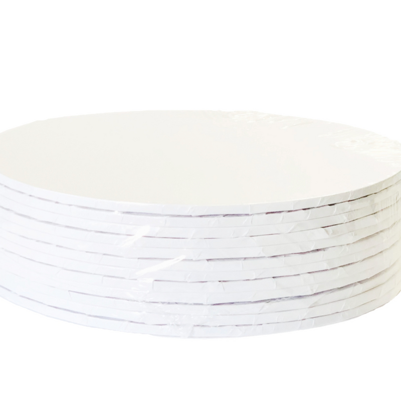 White Round 1/4 " thick Cake Boards - bulk pack of 12
