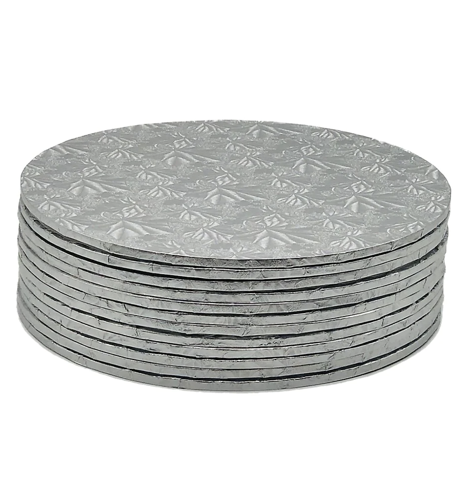 Bulk Silver Round 1/4 " thick Cake Boards - pack of 12