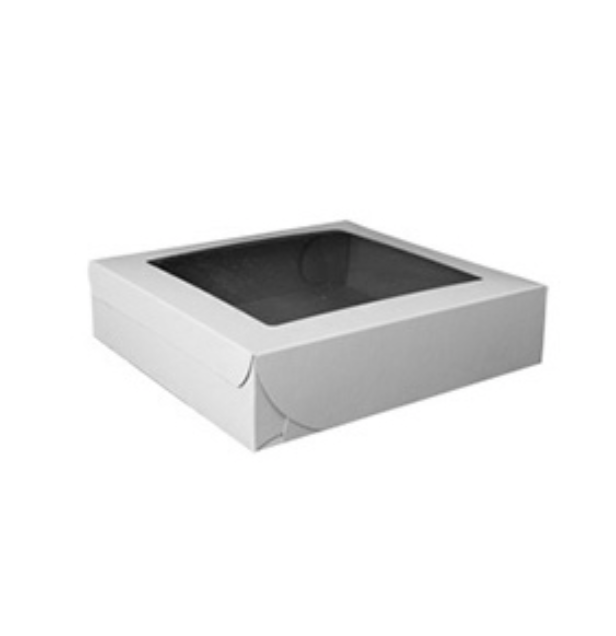 cake/ White Pie Box with Window - 10 x10 x2.5 inch