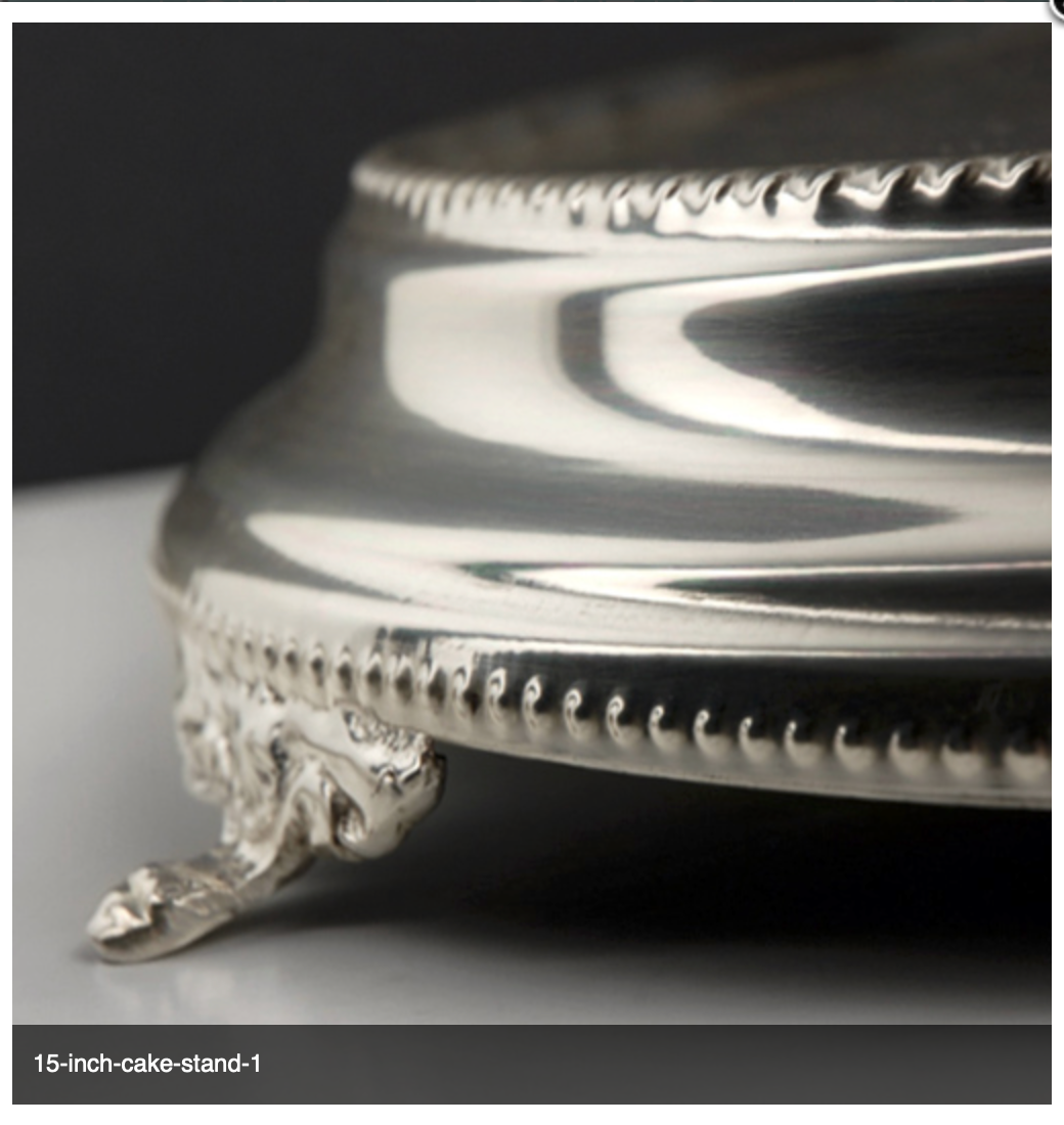 Silver Plated Cake Stand 15 Inch Round Deliciae