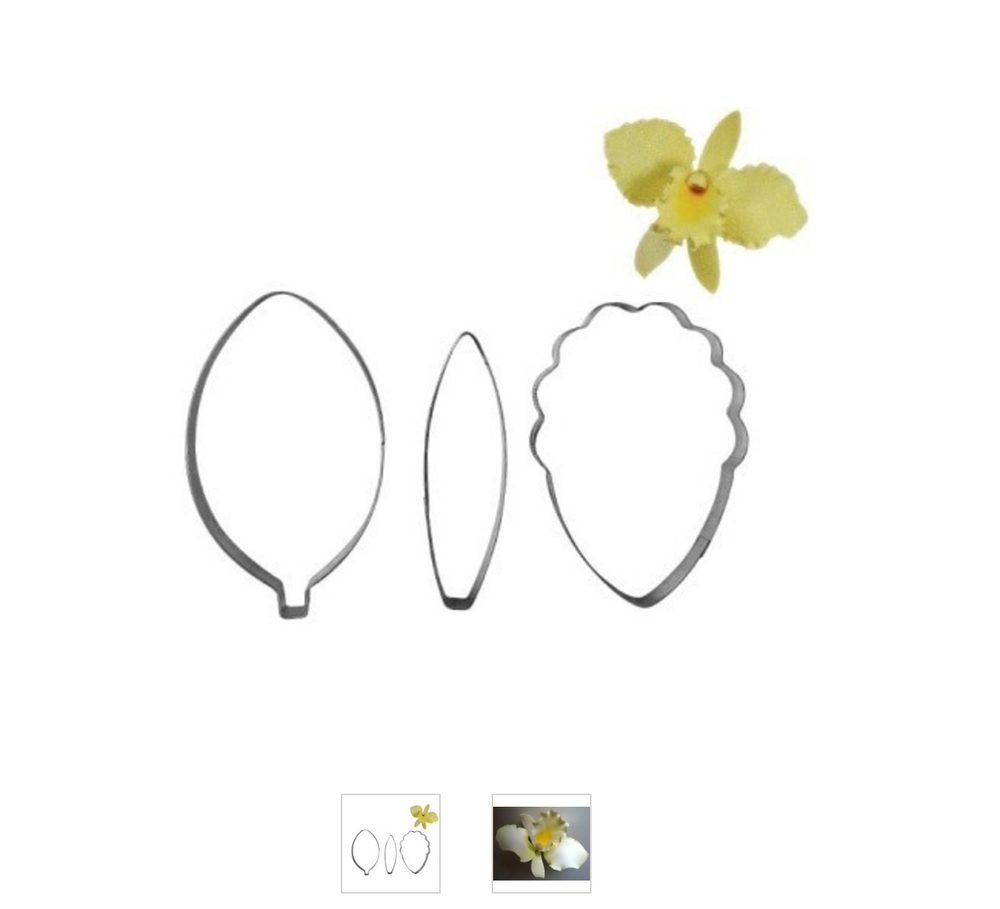 Cattleya Orchid Petal and Leaf Cutter Set 3pcs