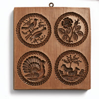 Four Round Pictures Springerle Cookie Molds